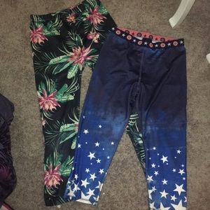 Two sets of yoga pants